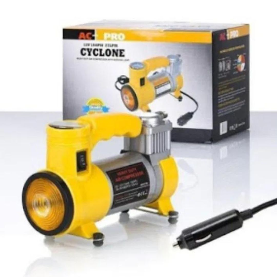 Compresor Auto Profesional Cyclone 12V, 35 l/min, cu Manometru și Lanternă