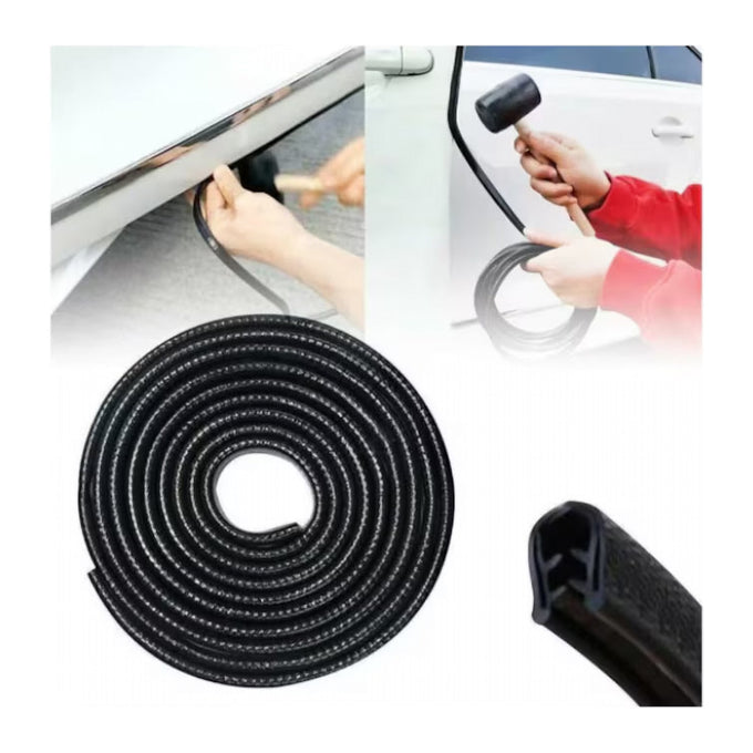Rolă de Cheder INELAG cu Inserție Metalică, 5 m x 1 cm, Negru, pentru Uși, Portbagaj și Capotă