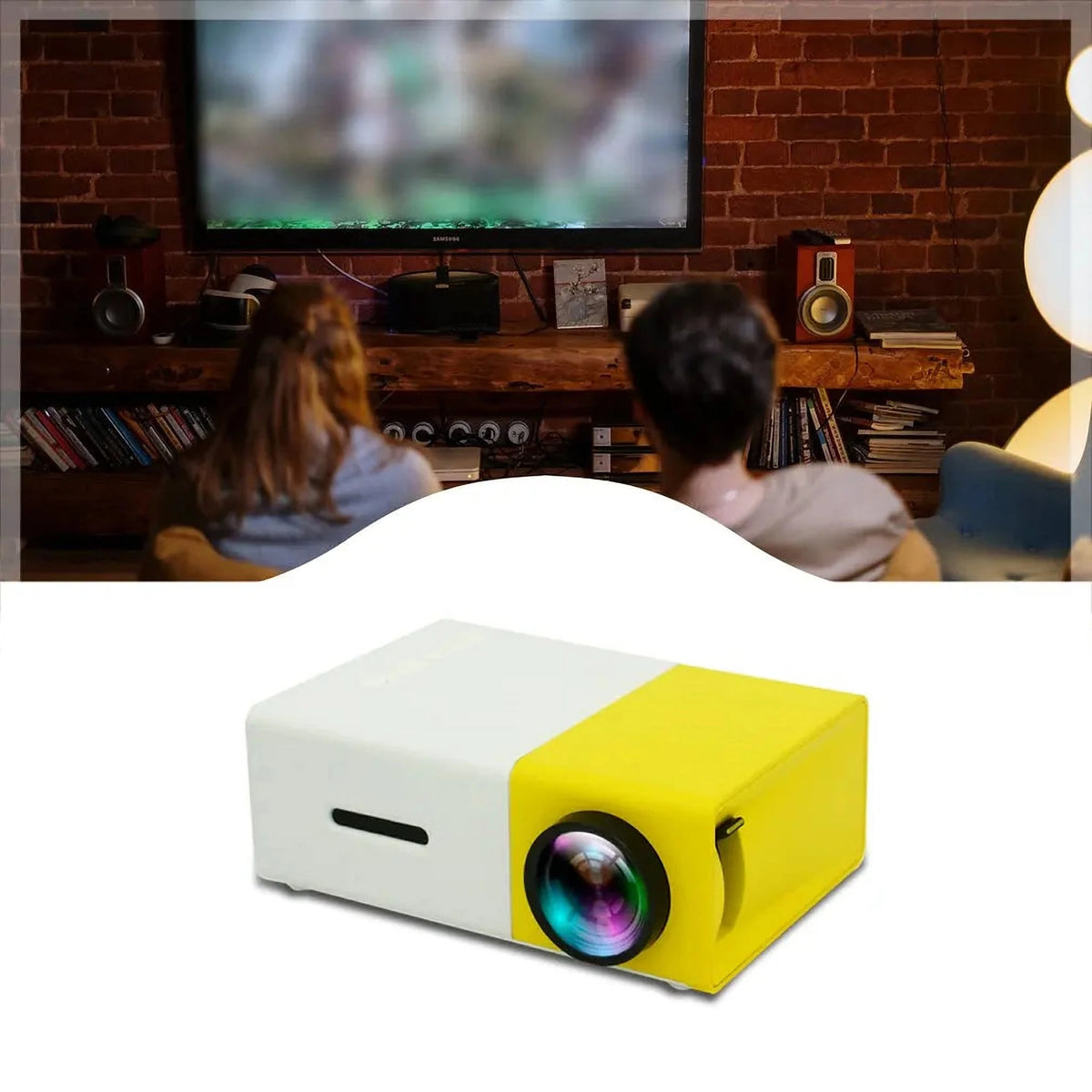 Proiector Portabil LED pentru Filme, cu Boxă Integrată, HDMI și USB