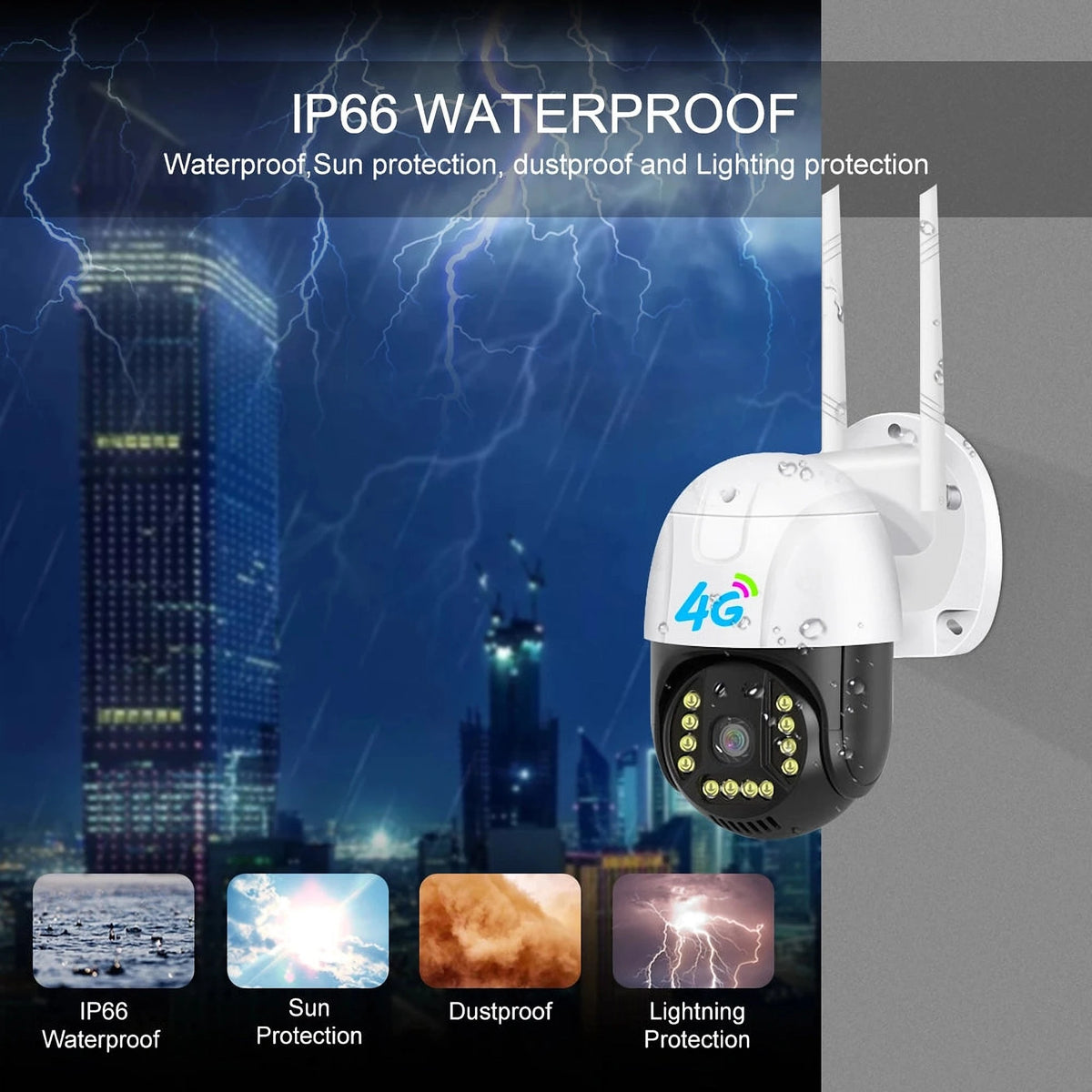 Cameră de Supraveghere cu SIM 4G, 1080p, Rotativă 355°, cu Senzor de Mișcare