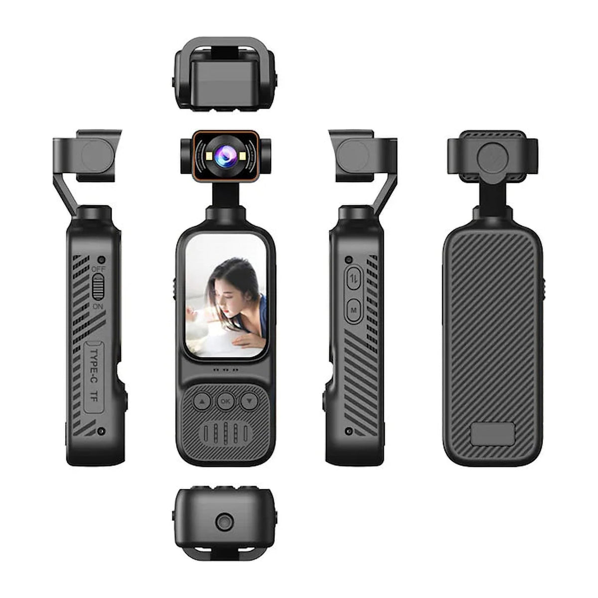 Cameră Sport 4K cu Obiectiv Rotativ 270°, Wi-Fi și Ecran LCD de 2 Inch
