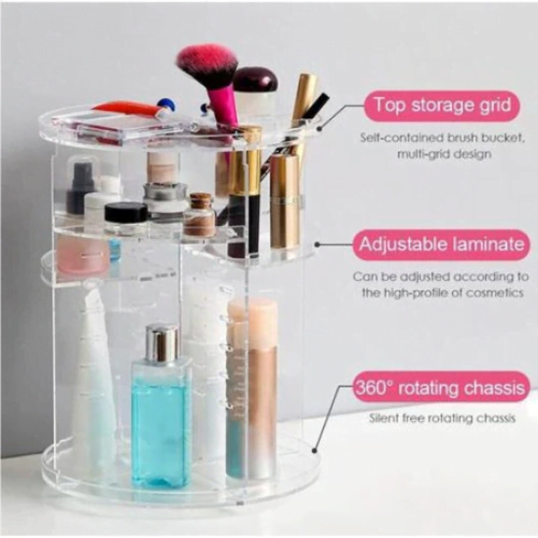Organizator Cosmetice Rotativ 360°, Încăpător
