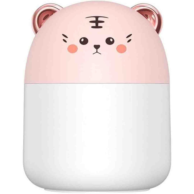 Mini Umidificator și Difuzor Aromaterapie în Formă de Pisică, 200 ml, cu Lumină Ambientală