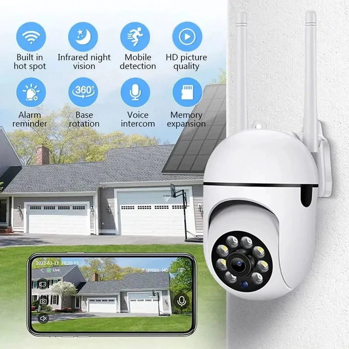 Cameră de Supraveghere de Interior Sentinel 1080p, Wi-Fi, Rotativă 355°, cu Audio Bidirecțional