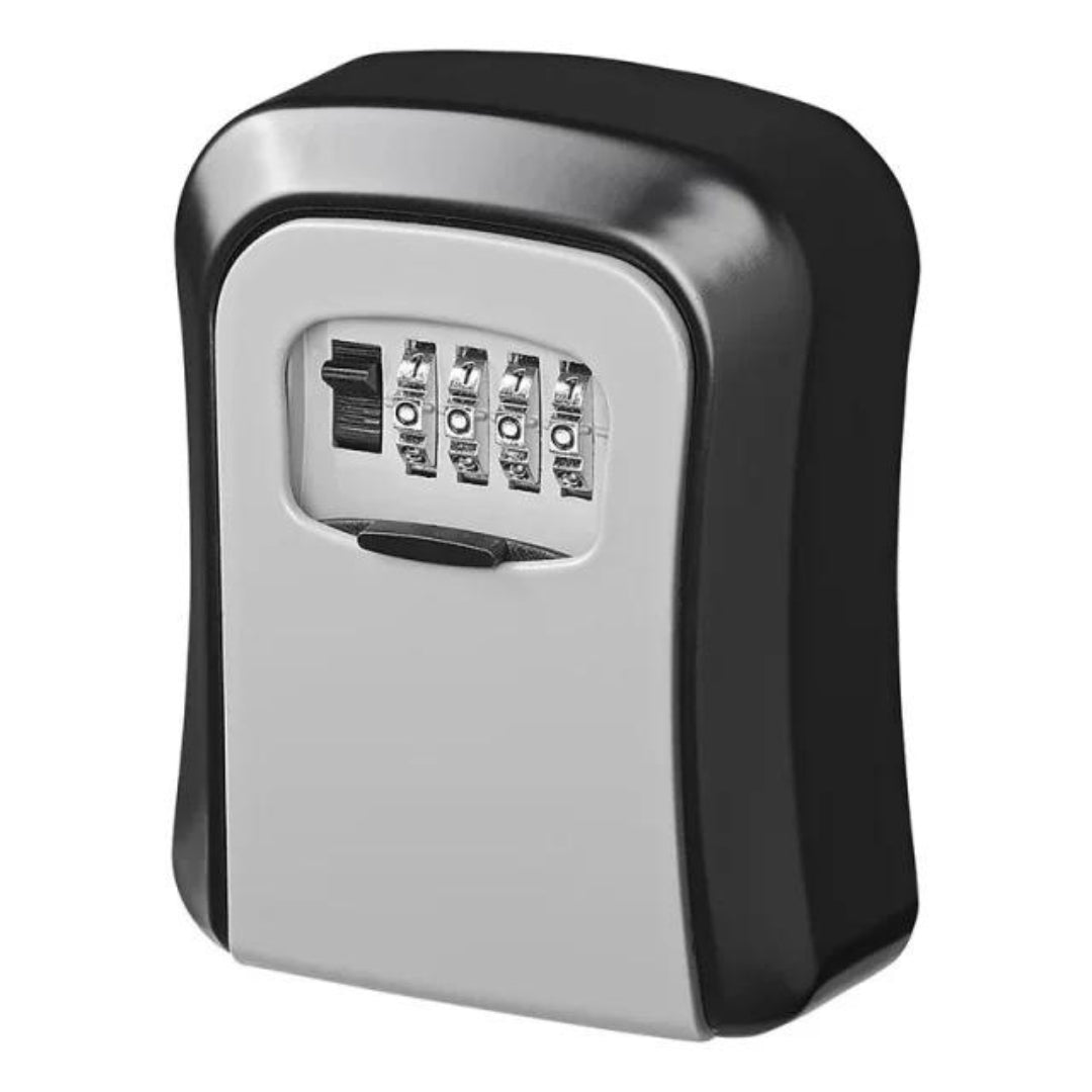 Seif pentru Chei cu Cifru din 4 Cifre, din Metal, Negru sau Gri, 12 x 9 x 4 cm