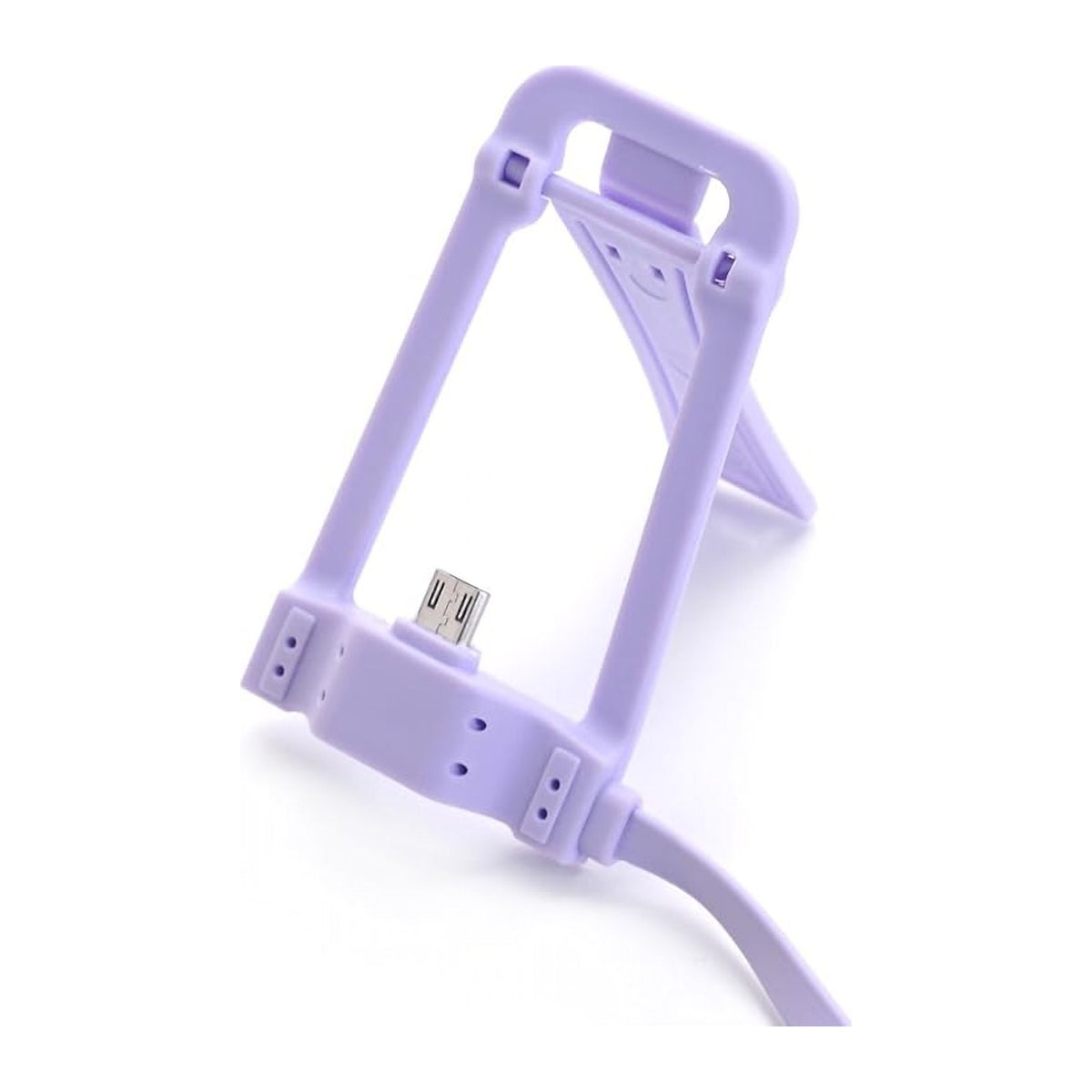 Cablu USB Micro-USB cu Suport Pliabil Multifuncțional pentru Telefon, 1 m, 5V 2,1A, Negru-Violet