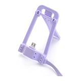 Cablu USB Micro-USB cu Suport Pliabil Multifuncțional pentru Telefon, 1 m, 5V 2,1A, Negru-Violet