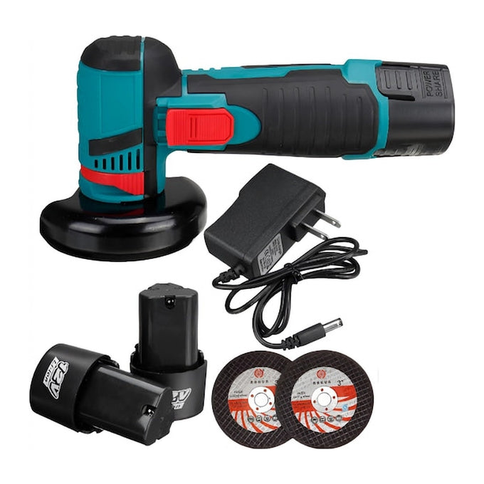 Mini Polizor Unghiular Portabil eSimplu, 750W, cu 2 Acumulatori de 12V și 2 Discuri de 76 mm