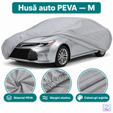 Husă Auto Impermeabilă PEVA, Protecție la Ploaie, Grindină și UV, Mărimi M–XXL