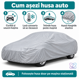 Husă Auto Impermeabilă PEVA, Protecție la Ploaie, Grindină și UV, Mărimi M–XXL