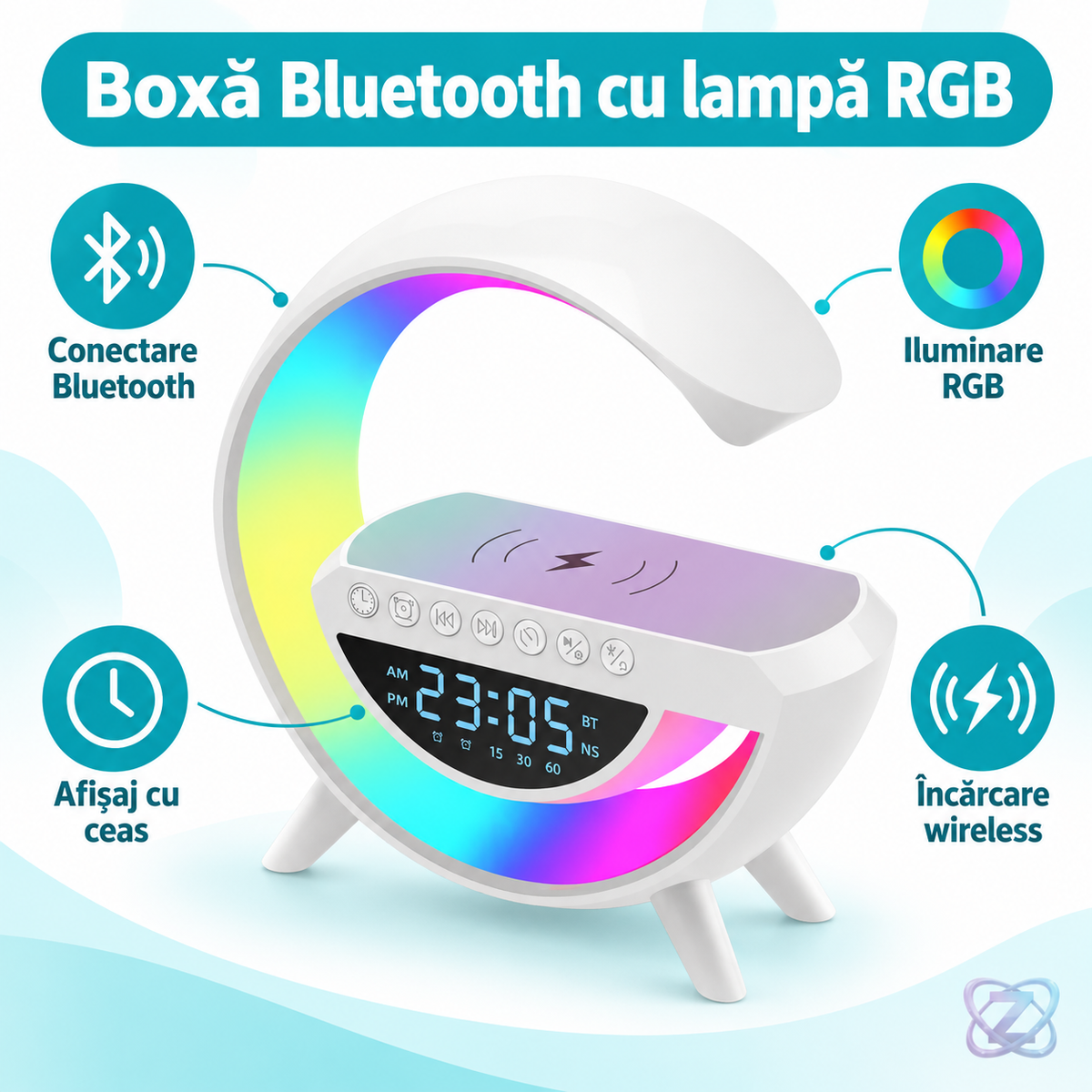 Boxă Bluetooth cu lampă RGB – caracteristici