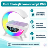 Boxă Bluetooth 3 în 1 cu Lampă LED RGB și Încărcător Wireless 10W