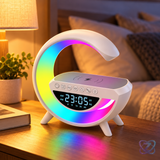 Boxă Bluetooth 3 în 1 cu Lampă LED RGB și Încărcător Wireless 10W