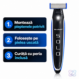 Trimmer Bărbierit și Ras Uscat, UltraFin, Precizie, 3 Capete Ajustabile