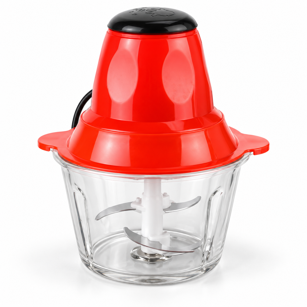 Tocator electric carne si legume, 4 lame inox, 2 viteze, capacitate 2 litri, bol sticla