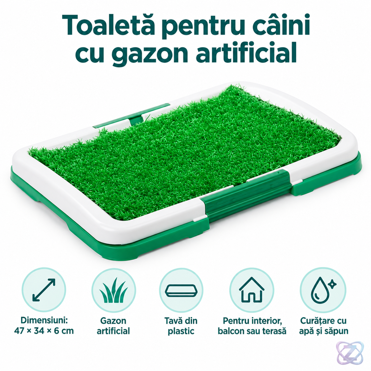 TOALETA PENTRU CAINI, GAZON ARTIFICIAL – caracteristici