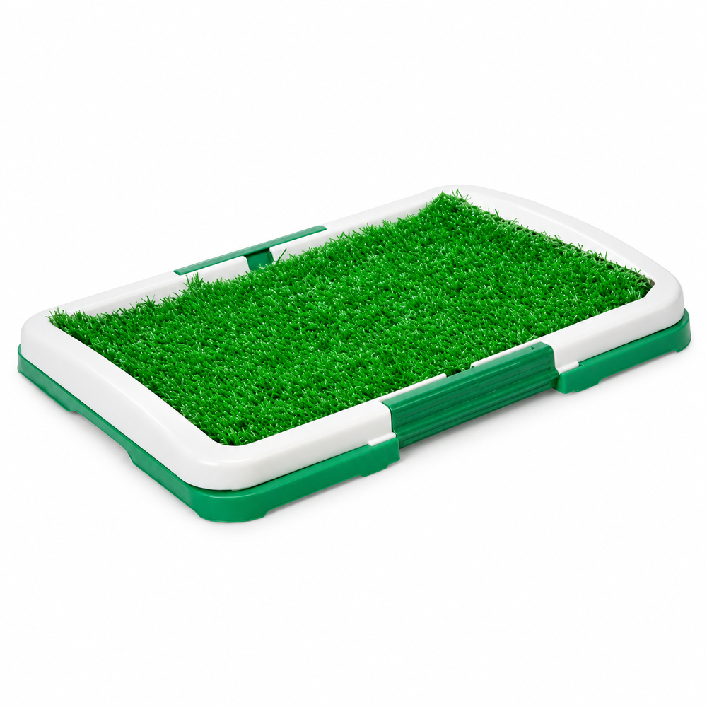 Toaletă pentru Câini cu Gazon Artificial Antibacterian, cu Grilă și Tavă, 34 x 47 x 6 cm