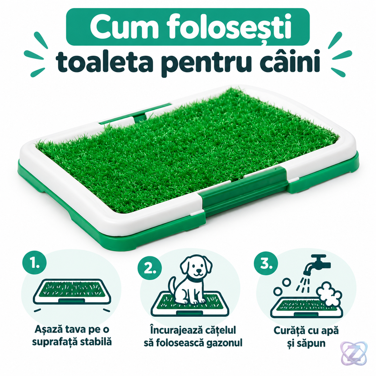 TOALETA PENTRU CAINI, GAZON ARTIFICIAL – instrucțiuni