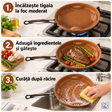 Tigaie Air Fry Ceramica  25cm, super rezistenta, fara ulei, timp scazut de coacere