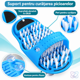 Suport Curățare Picioare cu Perii, Piatră Abrazivă și Ventuze pentru Duș