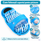 Suport Curățare Picioare cu Perii, Piatră Abrazivă și Ventuze pentru Duș