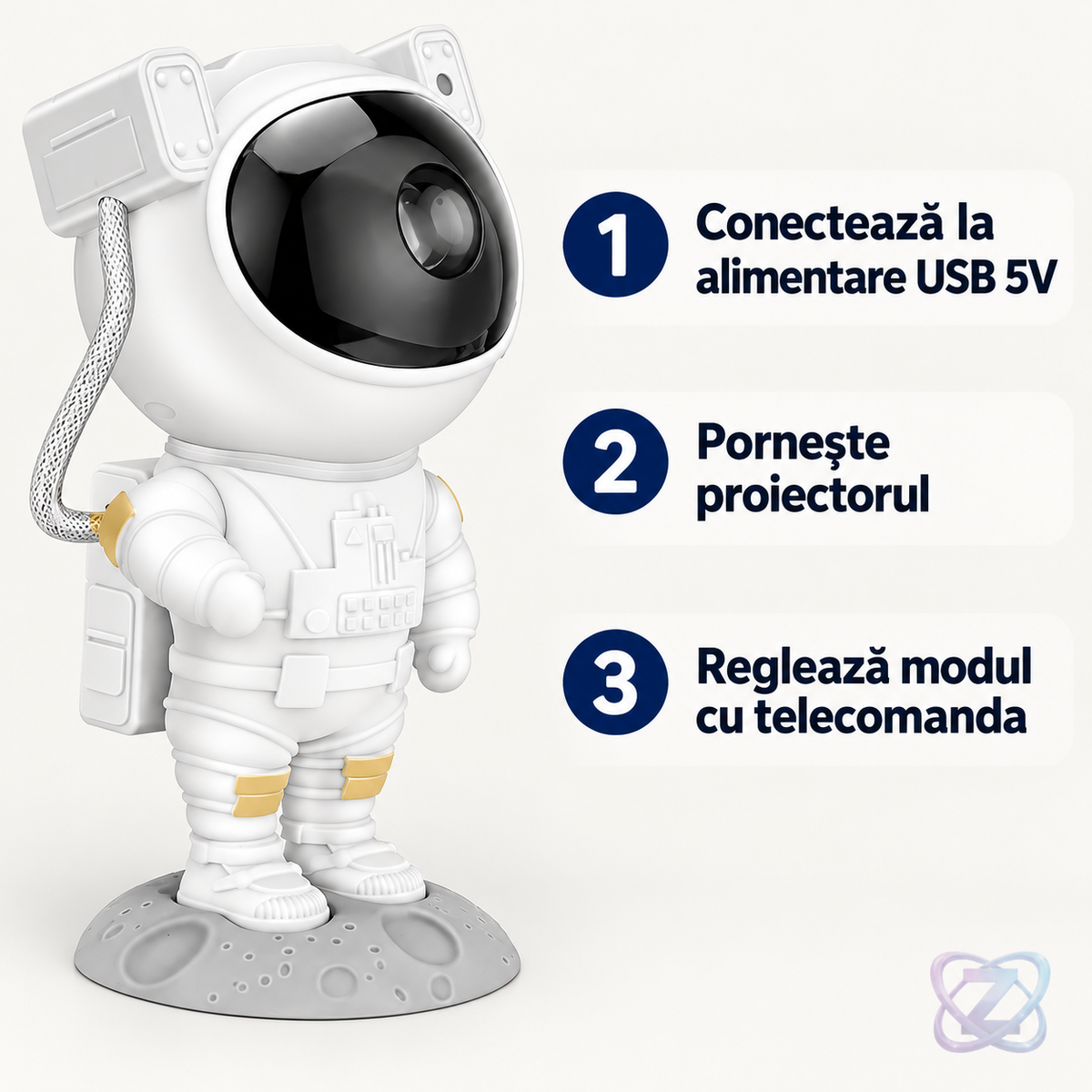 Proiector In Forma de Astronaut – instrucțiuni