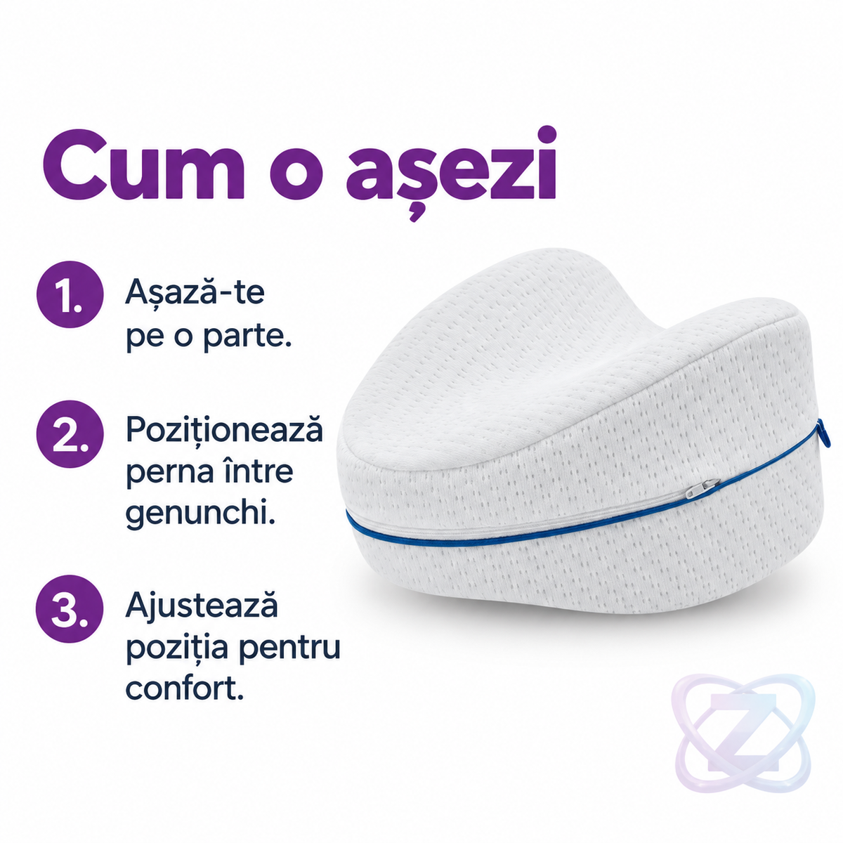 Pernă Ortopedică pentru Genunchi – instrucțiuni