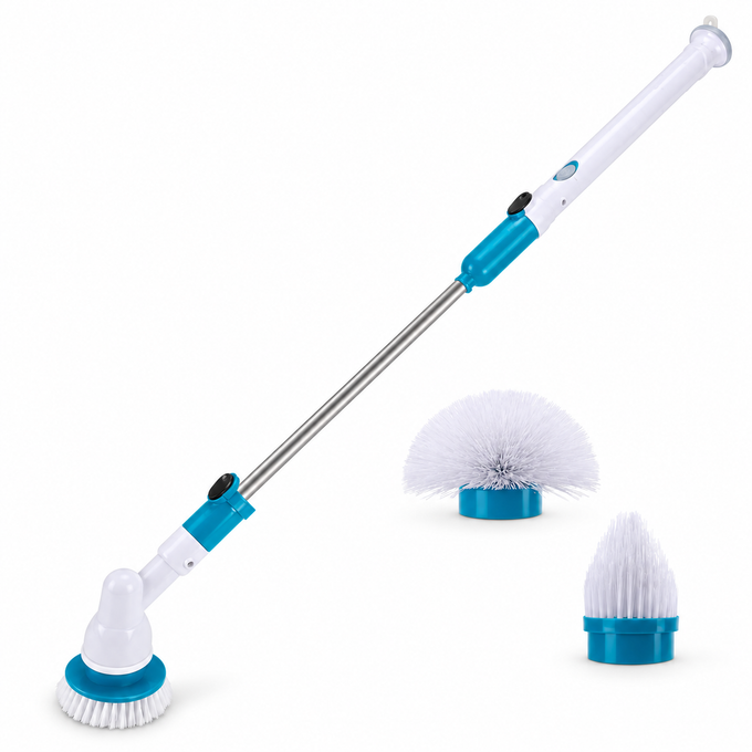 Perie Electrică de Curățat Hurricane Spin Scrubber cu 3 Capete și Mâner Extensibil