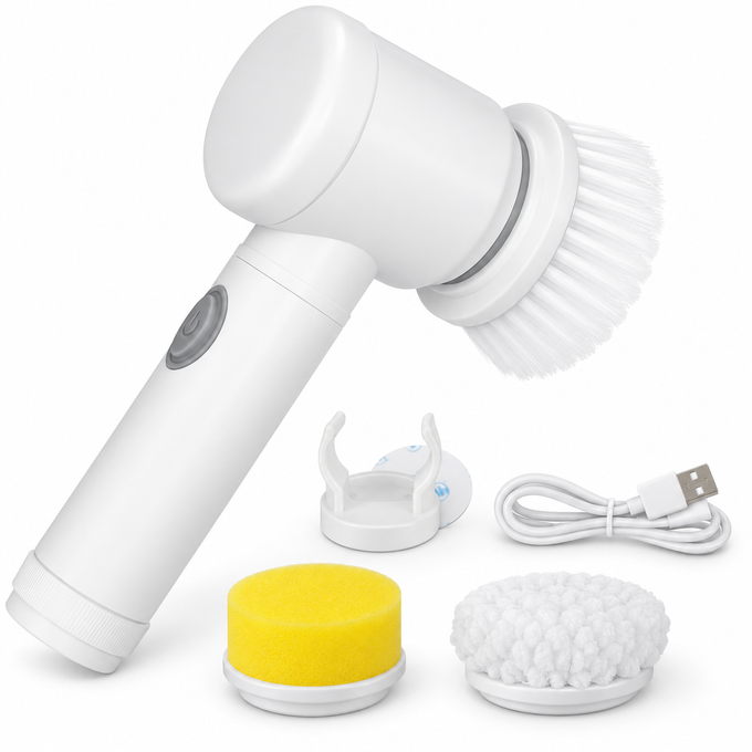 Perie Electrică cu 3 Capete Rotative și Cablu USB pentru Curățare Universală