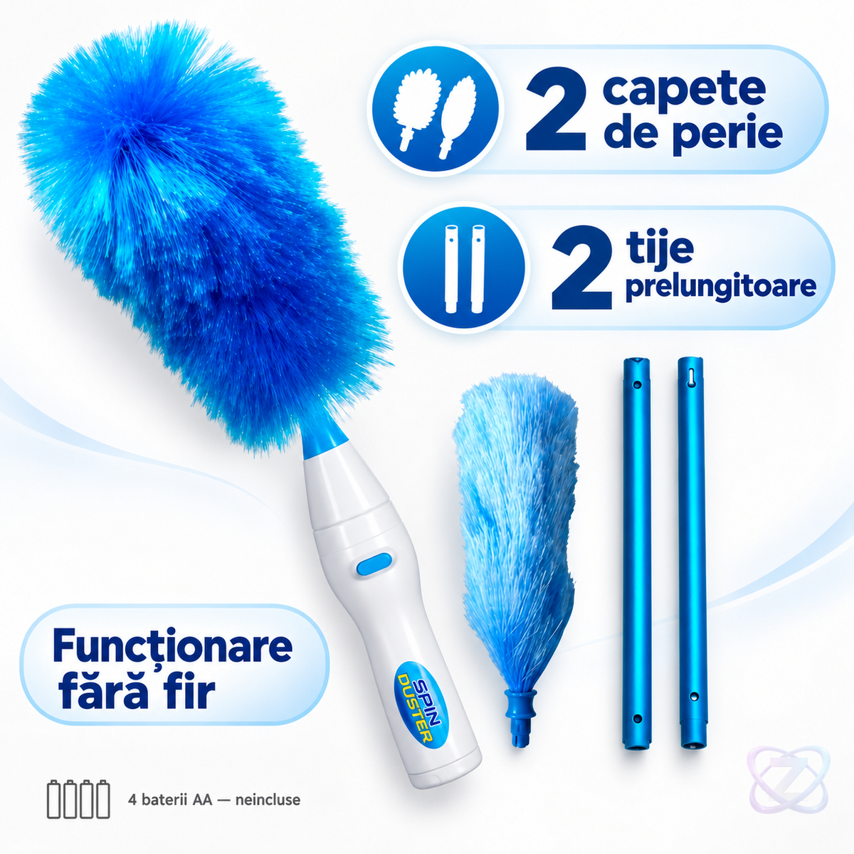 Pamatuf de praf antistatic Hurricane Spin Duster – caracteristici