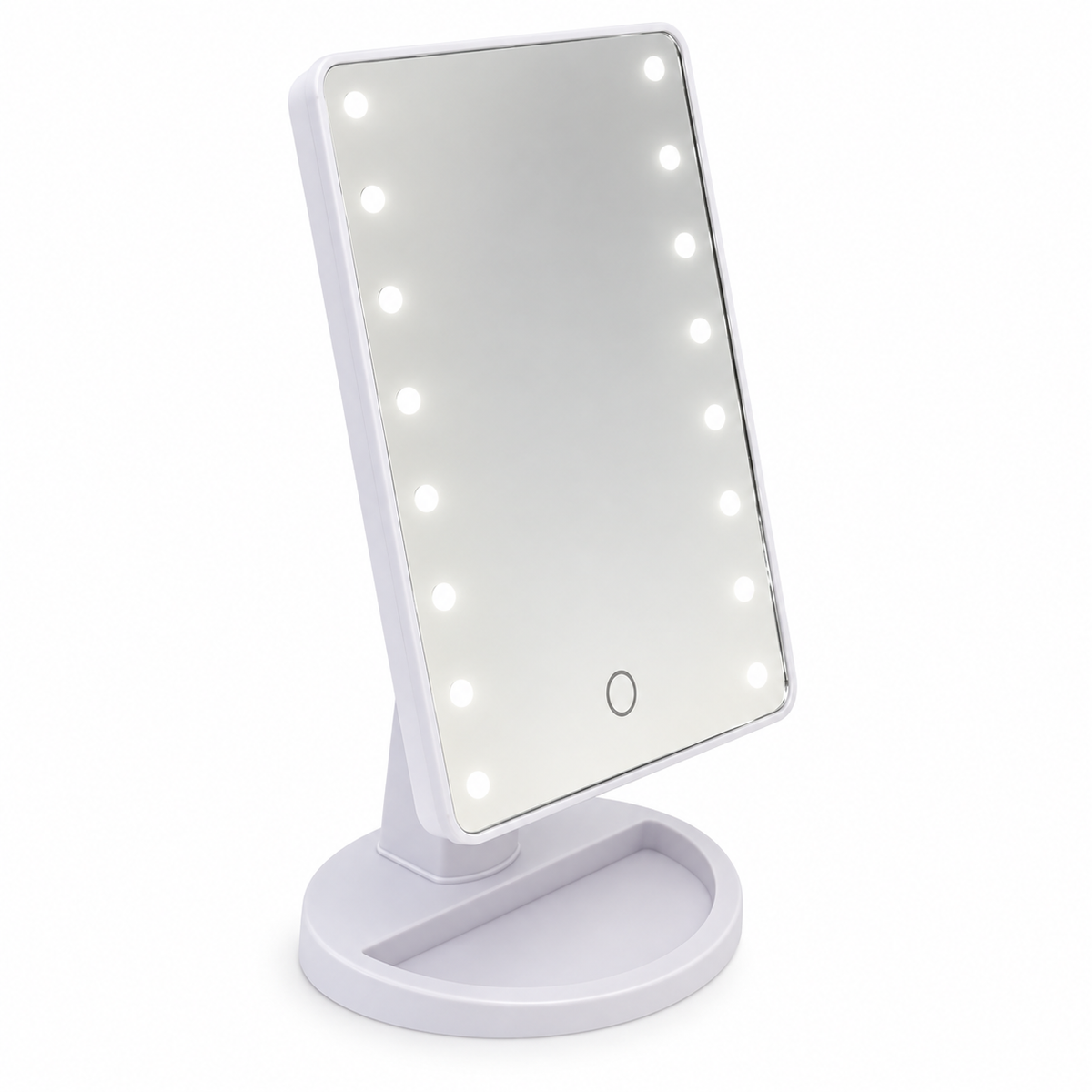 Oglinda 16 LED-uri, pentru Machiaj alba – imagine principală