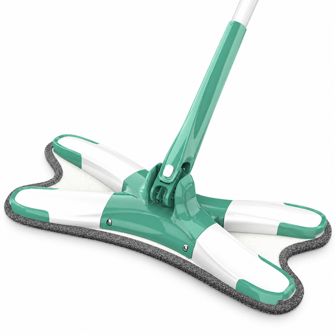 Mop pentru Podea X-Mop cu Lavetă Microfibră, Cap Pivotant 360° și Mâner Reglabil