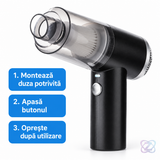 Mini Aspirator Portabil 2 în 1 fără Fir, cu Încărcare USB, 4500 Pa