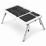 Măsuță Laptop Multifuncțională E-Table, Reglabilă pe Înălțime, cu 2 Ventilatoare
