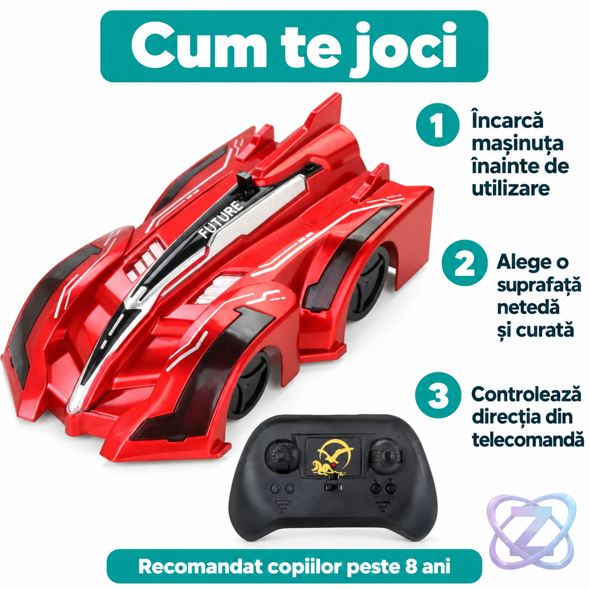 Masinuta Anti- Gravitatie care merge pe tavan – Gravity Wall Climber – instrucțiuni