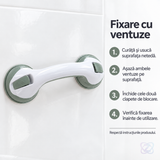 Mâner de Sprijin pentru Baie cu Ventuze Puternice și Sistem de Blocare