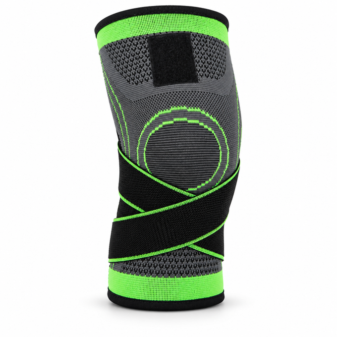 Genunchieră Elastică Unisex pentru Genunchi sau Gleznă, Verde-Negru