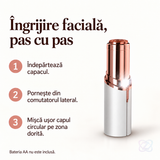 Epilator Facial Trimmer cu LED, Portabil, Hipoalergenic, Flawless Finishing Touch