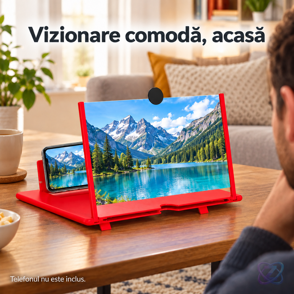 Ecran Lupă cu Efect 3D pentru Telefoane Mobile, fără Alimentare – în utilizare