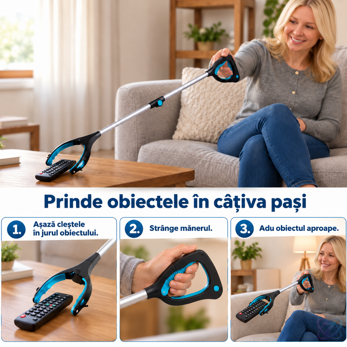 Dispozitiv tip Clește pentru Prins Obiecte la Distanță, fără Aplecat – instrucțiuni în limba română