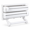 Dispenser Triplu de Bucătărie pentru Hârtie, Folie de Aluminiu și Folie Stretch