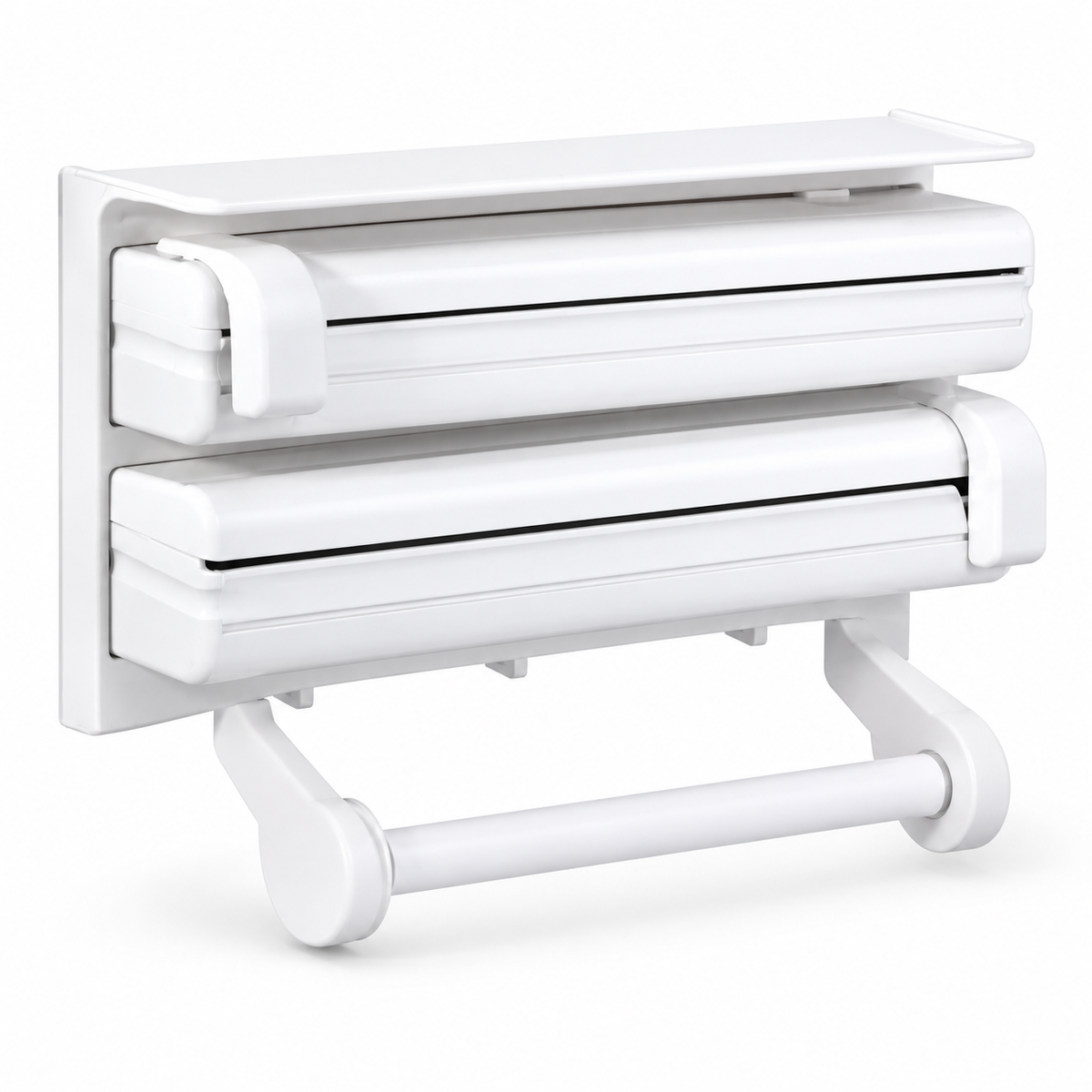 Dispenser Triplu de Bucătărie pentru Hârtie, Folie de Aluminiu și Folie Stretch – hero