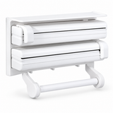 Dispenser Triplu de Bucătărie pentru Hârtie, Folie de Aluminiu și Folie Stretch
