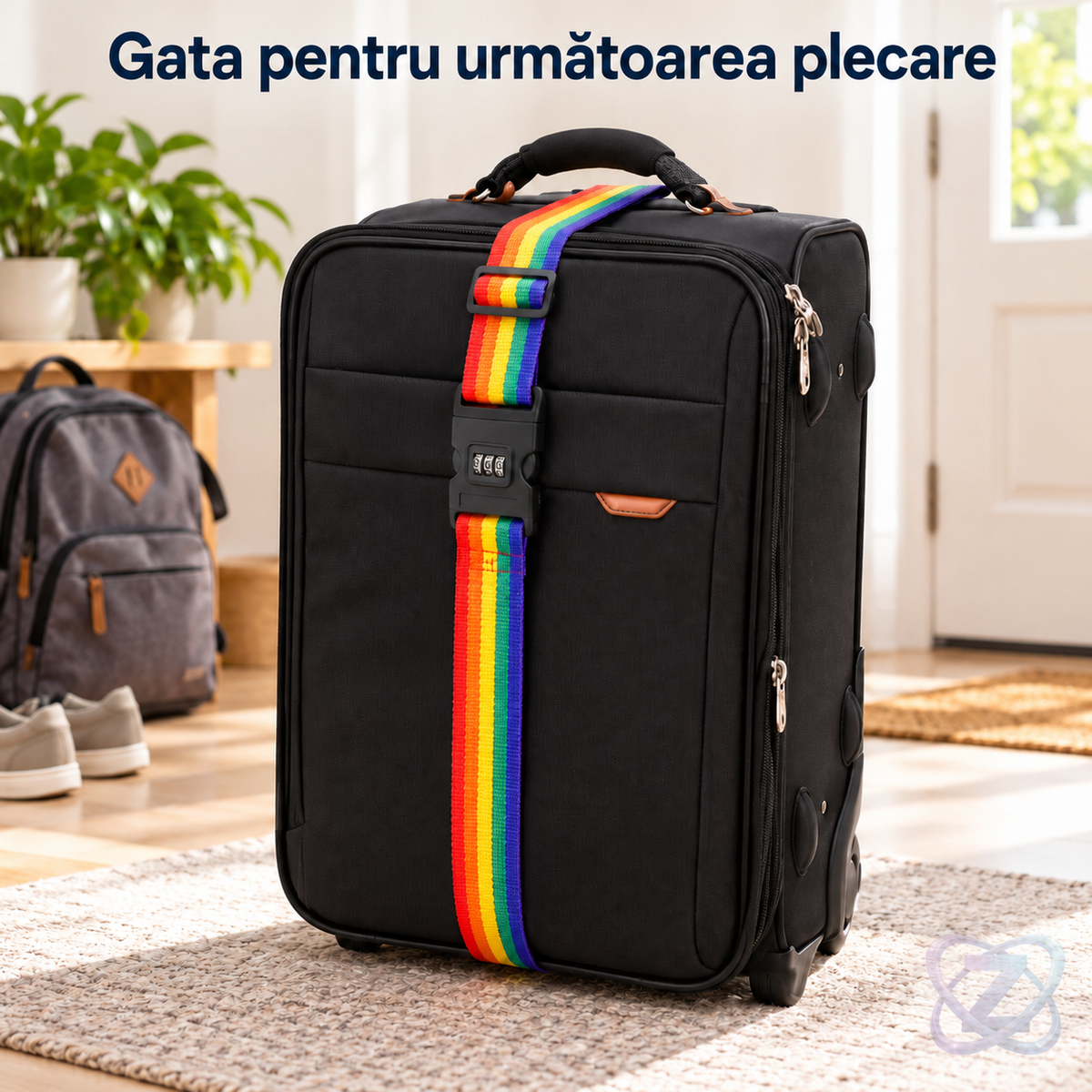 Centură de Siguranță pentru Bagaje cu Cifru, Reglabilă 85-170 cm – în utilizare