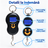 Cântar Electronic de Mână 40 kg, Negru, cu Ecran LCD Iluminat