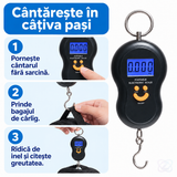 Cântar Electronic de Mână 40 kg, Negru, cu Ecran LCD Iluminat