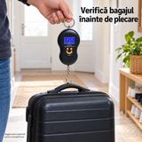 Cântar Electronic de Mână 40 kg, Negru, cu Ecran LCD Iluminat