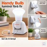 Set 8 Becuri LED fără Fir Handy Bulb, Economice, Lumină de Veghe