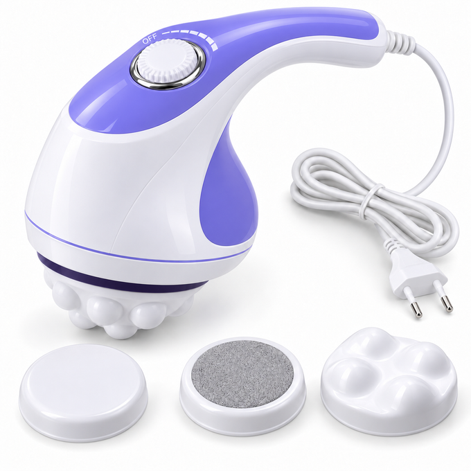 Aparat de Masaj Anticelulitic Relax Spin and Tone, cu 4 Capete Interschimbabile