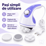 Aparat de Masaj Anticelulitic Relax Spin and Tone, cu 4 Capete Interschimbabile